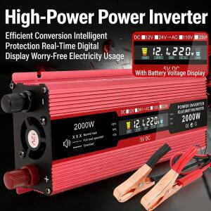 범용 플러그  정현파 인버터 12V 24V/48V/60V DC 220V 500W/1200W AC 전압 변환기 차량용 전원 어댑터