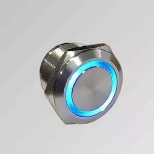 5핀 푸쉬락 방수 메탈 스위치 파란색 ON-ON (HAS3822) 19mm 링LED 24V