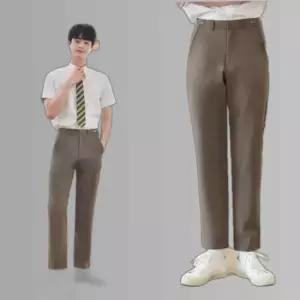 교복몰 (하복)(허리조절) 스판 코코아 교복바지(남자)