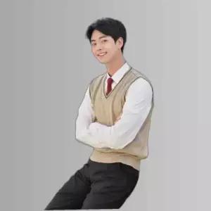 지앤제이 보풀방지 베이지 블랙라인 교복조끼(남자)