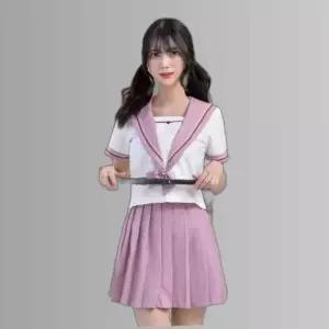 교복몰 비너스 핑크 더블라인 일본여고생 반팔 세라복