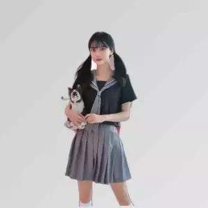 교복몰 블랙스완 그레이 일본여고생 세라복 반팔 세트