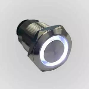 5핀 푸쉬락 방수 메탈 스위치 흰색 (HAS3814) 19mm 12V 링LED ON-ON