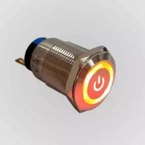 5핀 푸쉬락 방수 메탈 스위치 12V (HAS2719) 레드19mm LED 전원