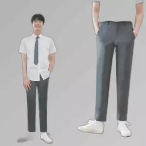 교복몰 (하복) 스판 진그레이 교복바지(남자)