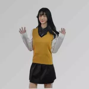 교복몰 프리미엄 옐로우 네이비라인 교복조끼 교복.