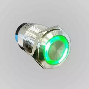 5핀 푸쉬락 방수 메탈 스위치 ON-ON (HAS6616) 24V 링LED 19mm 그린