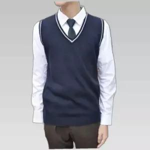 교복몰 보풀방지 네이비 화이트라인 롱교복조끼(남자)