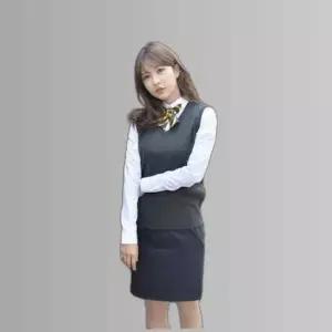 교복몰 보풀방지 차콜 교복조끼(여자)
