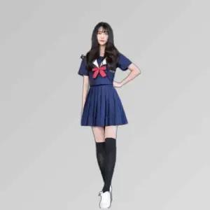 교복몰 청순 네이비 일본여고생 세라복 세트 (반팔)