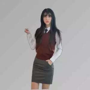 교복몰 보풀방지 와인 교복조끼(여자)