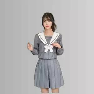 교복몰 사쿠라 차분한 그레이 일본여고생 긴팔 세라복