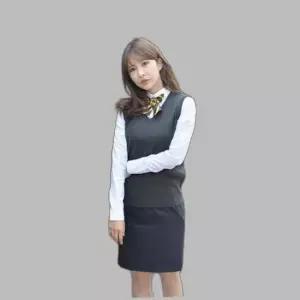 교복몰 (빅사이즈) 보풀방지 차콜 교복조끼(여자)
