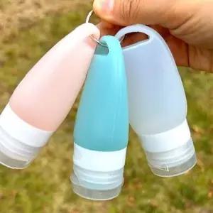 여행용 휴대용 실리콘 소분 용기 샴푸 린스 로션 화장품 리필 공병 고리 키링