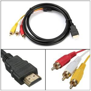 HDMI to RCA 케이블 1080P 5ft/1.5m Male 비디오 오디오 AV 커넥터 어댑터 송신기 TV HDTV DVD 2025 K4S1