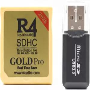 새로운 2DS/3DS/LL/XL NDSL NDSI와 호환되는 R4 SDHC 골드 프로 2026 듀얼 코어 레볼루션 카트리지 카드