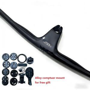 Gemini T1000 풀 카본 파이버 일체형 MTB 자전거 핸들바 스템 라이저 포함 -12도 286 x 740MM XC 크로스 바