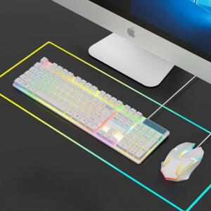 기계식 무음 키보드 마우스 세트 블루투스 휴대용 파우더 슬림 무소음 일체형 학생 블랙