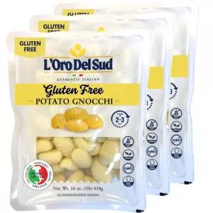 로로 델 수드 팩 3개 텐 프리 감자 뇨키 2-3분 만에 조리 선반 안정 이탈리아 제품 NON GMO 밀 달걀