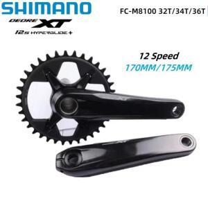 Shimano 호환 DEORE XT M8100 크랭크 셋 170mm/175mm 12 속도 32T 체인 링 MTB 자전거 부품 용