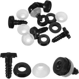 메카닉시 5세트 12mm 1/2인치 인형 관절 플라스틱 탈착식 동물 커넥터 곰 팔다리 머리 DIY 블랙 앤