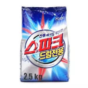 스파크 J3S9C9R2 드럼전용 가루세제 2.5Kg 리필 1EA 드럼세탁세제 드럼세탁기세제 가루형세제
