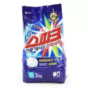 원포 O1S5A6Z7 애경스파크3kg리필 세탁기가루세제 세탁분말세제 찬물세제