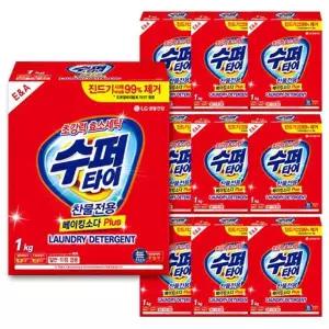 수퍼타이 U0Y8R6Q5 1kg 카톤 x 10개 베이킹소다함유 세탁세제