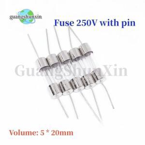 10PCS 5x20mm 축형 유리 퀵 브레이크 250V 리드 와이어 포함 1234567810152030A 퓨즈 튜브