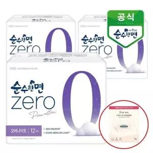 [깨끗한나라] 순수한면 제로zero 오버나이트 12개입x3팩+디어스킨 온찜질팩_25307211