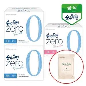 [깨끗한나라] 순수한면 제로 중형 16개입x2팩+소형18개입+디어스킨 여성청결 티슈 10매_25307214