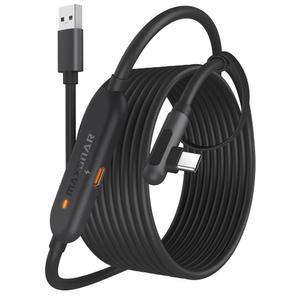 맥소나 VR 충전 링크 케이블 20FT u2013 시 PC USB 3 0 안정적인 데이터 퀘스트 3S / 2 4 블랙용 메타