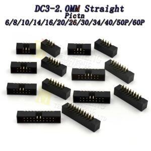DIP 스트레이트 박스 헤더 IDC 소켓 수 커넥터 DC3 2.0mm 피치 6 8 10 12 14 16 18 20 24 26 30 34 40 44 5