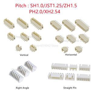 10PCS SHJSTZHPHXH 피치 1.0MM 1.25MM 2.54MM 수 핀 헤더 소켓 Dip직각 SMD 234567891012