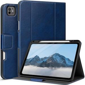 iPad Pro 13인치 (M5 / M4) 2025/2024용 aaua 케이스, 펜슬 홀더 및 포켓, 다양한 시야각, 자기 잠금, 자동 절전/웨이크(파란색)