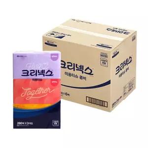 크리넥스 각티슈 280매 18각 콤비 대용량 사무실 미용 티슈 4600361