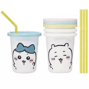 [에이치플러스몰]스트로우 텀블러 3개 320ml 치이카와 1세트 빨대 물컵 어린이집빨대컵