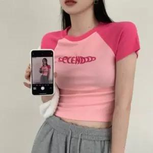여성티셔츠 반팔셔츠 반팔티셔츠 레이어드셔츠 러블리 티셔츠 여름반팔티 골지