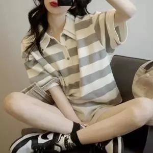 여성티셔츠 여자반팔티 반팔티셔츠 크롭티 굵은 러블리 여자반팔면티
