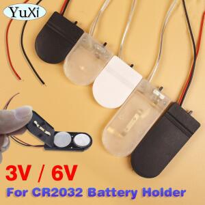 건전지케이스 CR2032 버튼 코인 배터리 홀더 커버에 ONOFF 케이스 3V 듀얼 스위치 상자 슬롯 6V 5PCS 와이어 리드