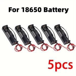 건전지케이스 5PCS 18650 은행 케이스 1X3 2V 컨테이너 슬롯 배터리 리드 와이어 보관함 홀더 6V4