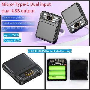 건전지케이스 3PCS 18650 배터리 은행 케이스 상자 충전 안드로이드 대한 보관 USB XIAOMI에 듀얼