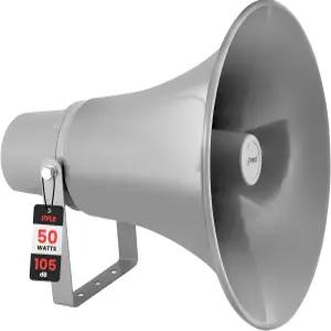 Pyle 50W 컴팩트 PA 혼 스피커 - 40Hz-5KHz 범위 8옴 70V 트랜스포머 및 사운드 시스템용 마운팅