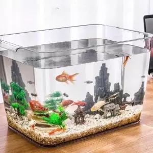 안깨지는 아크릴 PET 투명 수족관 미니 물고기 사육통 구피 금붕어 베타 소형 어항