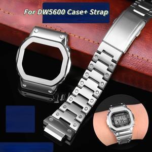 카시오 G-SHOCK 메탈 케이스 스트랩 스테인레스 스틸 슈트 DW5600/GW-M5610/5000 GW-B5600 수정된 쿨  골든