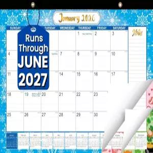 책상 달력 2026-2027 - 대형 18개월 책상/벽 2027년 6월까지 17인치 x 12인치 두꺼운 종이 큰 블록