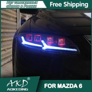 마쓰다 호환 6 헤드 라이트 2004-2012 DRL 주간 러닝 LED 바이 제논 전구 안개등 자동차 액세서리 mazda6