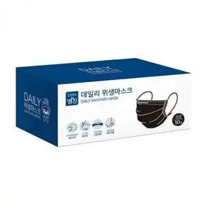 [하프클럽/]일상용 블랙 덴탈 일회용 위생 마스크