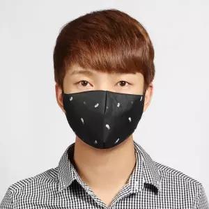 [하프클럽/]3중 구조 블랙 면 마스크 깃털 무늬 필터