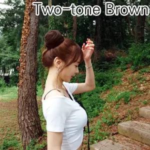 갈색 똥머리 가발 당고머리 묶음 올림 여성 헤어밴드